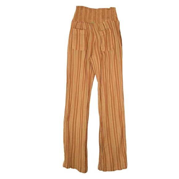 Billabong Smocked Waist Striped Pants Size S Boho Beach Lounge Coastal - Picture 1 of 5